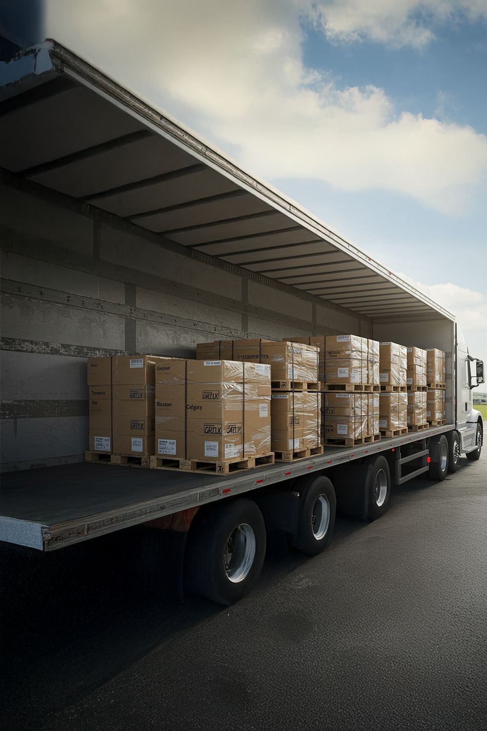 Loaded trailer ready for departure